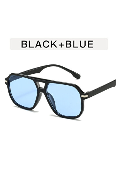 Choice5 MULTI 7 Retro Big Frame Women Square Sunglasses Double Beams Black Ci...