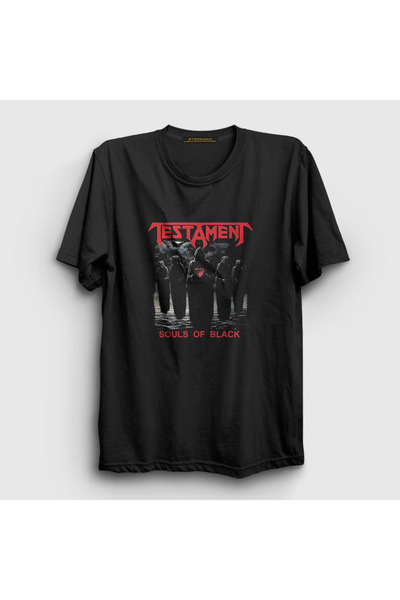 Presmono Unisex Black Souls Testament T-shirt388698tt