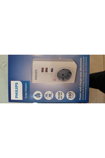 Philips Chp4010w Tekli Akım Korumalı Priz 380 Joule 2xusb
