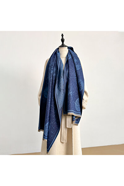 Choice4 Blue Elegant Ladies' Jacquard Pashmina Cashmere Scarves Winter Thick,...