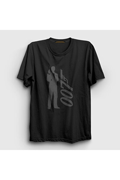 Presmono Unisex crni smoking film Džejms Bond T-shirt 258281tt
