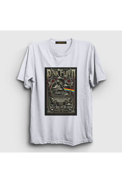 Presmono Unisex White Moon V3 Pink Floyd T-shirt355365tt