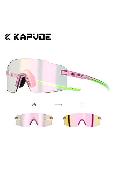 KAPVOE Photochromic Pink-17 Photochromic Runnning Sunglasses Light-Weight Cyc...