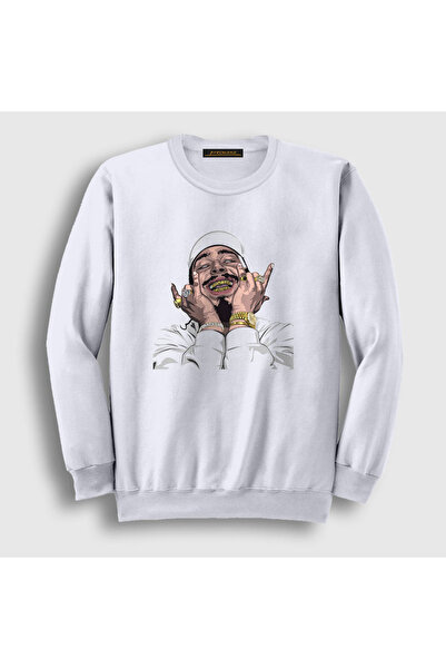 Presmono Unisex bela majica Laugh Post Malone 304327tt