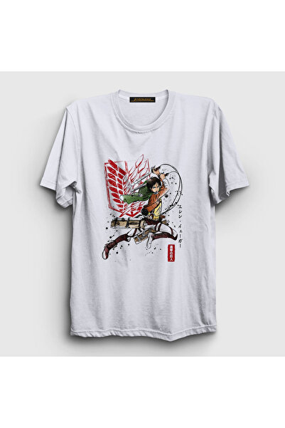 Presmono Unisex beli vojnik Eren Jager anime napad na Titana T-shirt 316240tt