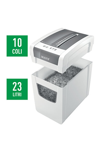 Leitz Distrugător de documente IQ Home Office Slim 80010000, 10 coli, P4, rec...