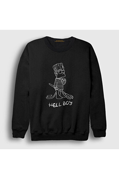 Presmono Unisex Black Hellboy Lil Peep Sweatshirt 36952tt