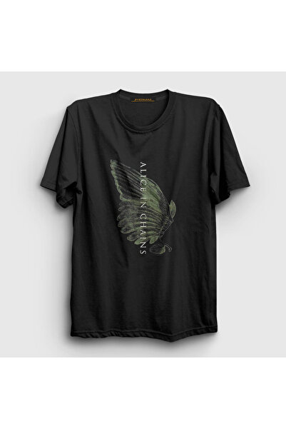 Presmono Unisex Black Wings Alice In Chains T-shirt 8301tt