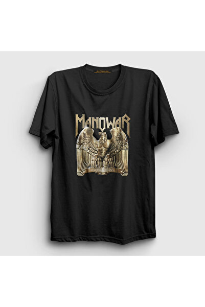 Presmono Unisex crne borbene himne Manowar T-shirt 63393tt