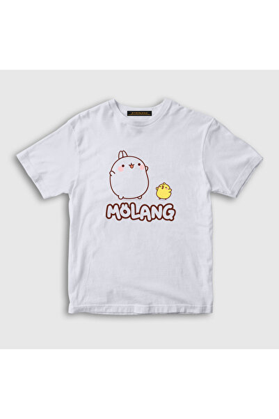 Presmono Unisex Kids White Friend Molang Piu Piu Molang T-Shirt 464848Tt
