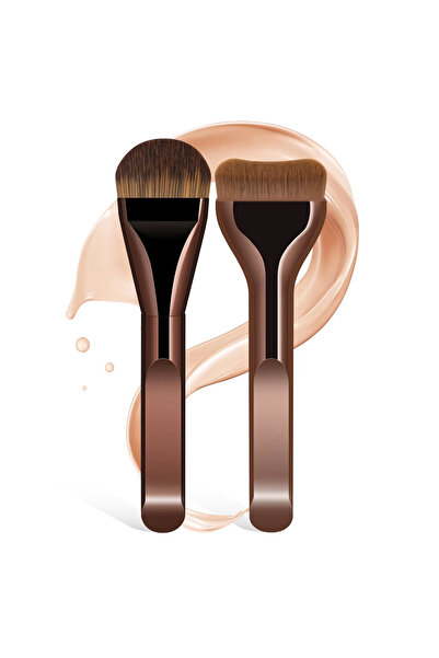 Choice3 Dark Coffee-1 MAANGE 2pcs Foundation Makeup Brushes Set Ultra Thin To...