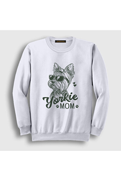 Presmono Unisex White Yorkie Mom Mama Yorkshire Terrier Mom Sweatshirt 556688Tt