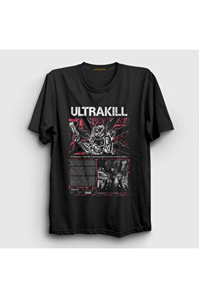 Presmono Unisex Black Poster V1 Ultrakill T-Shirt 529150Tt