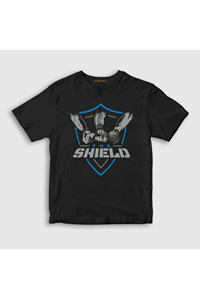 Presmono Unisex Kids Black the Shield Wwe Wrestling T-Shirt 551799Tt
