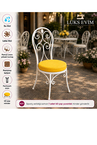 Home YUVARLAK SARI SANDALYE MİNDERİ-LÜKS EVİM