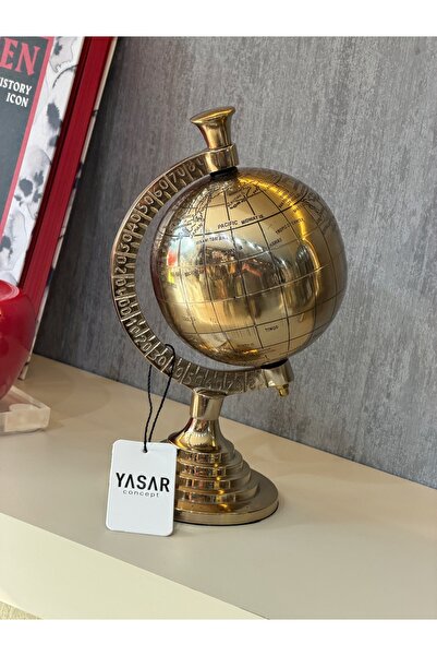 YASAR CONCEPT Naviga Metal Dünya Küre Gold 15x20 Cm