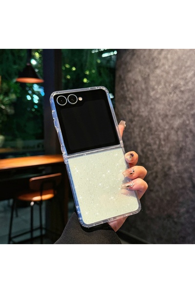 Choice8 Galaxy Z Flip5 A For Z Flip7 Case. Flip6 Transparent Glitter Protecti...