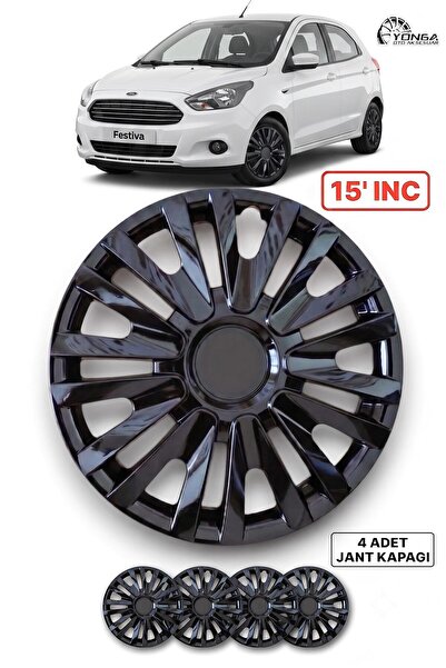 YONGA OTO AKSESUAR FORD FESTİVA Jant Kapağı 15 İnç Kırılmaz 4'lü + 4 Amblem +...