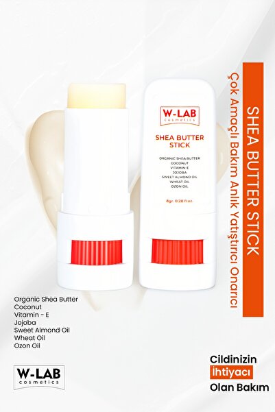 W-Lab Cosmetics Shea Butter Çok Amaçlı Bakım Onarıcı %100 Doğal Stıck 8 Gr
