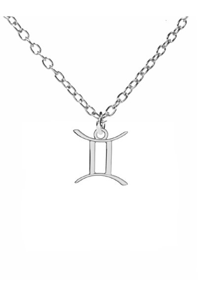 Herşey Nota Gemini Zodiac Sign Symbol Necklace – 60 cm Chain, Zinc Plated Uni...