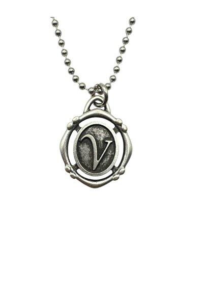 Herşey Nota V Letter Antique Unisex Necklace – Personal, Elegant, and Origina...
