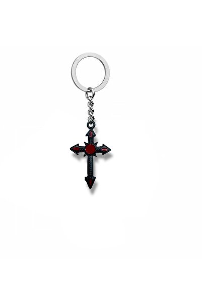 Herşey Nota Breloc unisex cu cruce gotică neagră – accesoriu alternativ și vi...