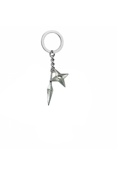 Herşey Nota Breloc metalic cu figurină de suliță gri Naruto – Accesoriu unise...