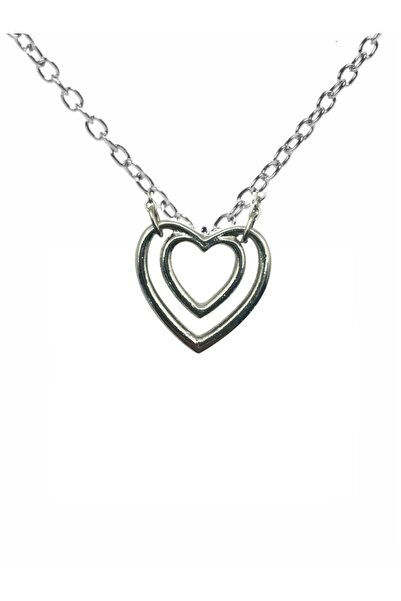 Herşey Nota Unisex Necklace with Nested Heart Figure Chain – 60 cm Chain, Sym...