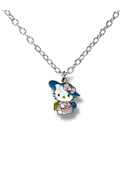 Herşey Nota Hello Kitty Figured Necklace with Blue Hat – Stylish and Cute Jew...