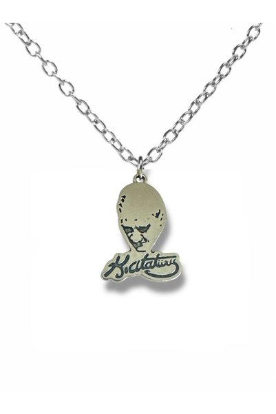 Herşey Nota Kemal Atatürk Written Bust Figured Necklace – Silver Color Metal ...