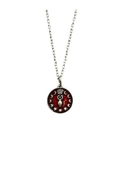 Herşey Nota Spiritual Unisex Necklace with Triple Moon Goddess Figure – Pagan...