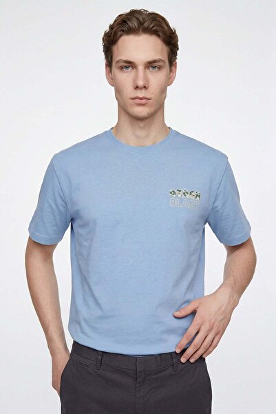 HAKKE Crew Neck Letter Printed Men's T-Shirt
