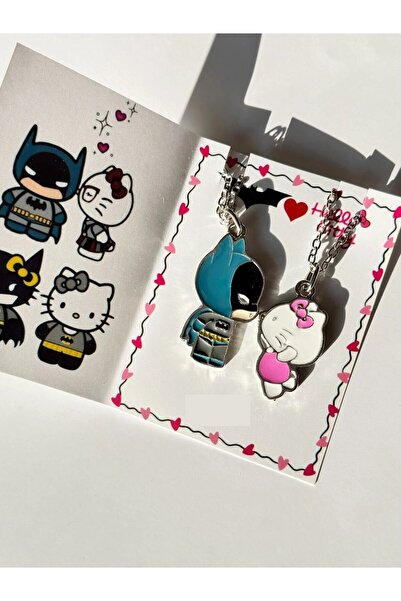Herşey Nota Batman & Hello Kitty 2’li Çift Kolye Seti