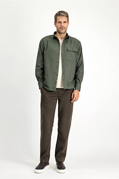 Kiğılı Long Sleeve Oversize Patterned Cotton Shirt / Coat