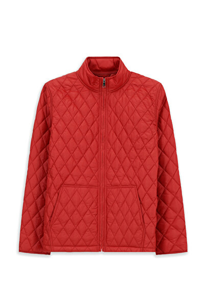 Kiğılı Mock Neck Pocketed Zippered Windproof Quilted Sports Coat