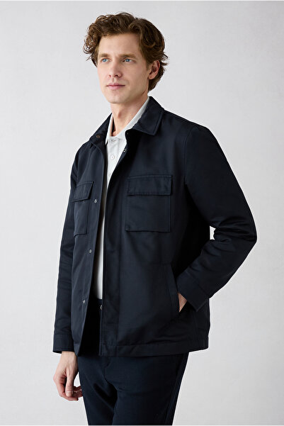 Kiğılı Classic Collar Seasonal Coat with Snap Pockets