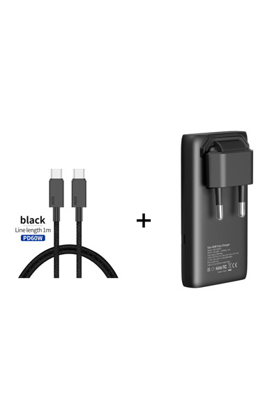 Choice1 black-line New Ultra-Slim Foldable Wall Charger (65W GaN), Supports U...