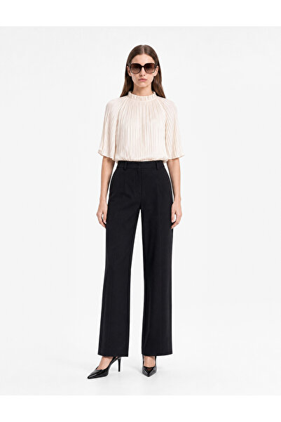 Koton Pocketed Viscose Blend High Waist Wide Leg Fabric Pants
