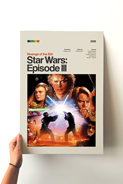 Pena Tablo Star Wars Episode 3 Revenge of the Sith Çerçevesiz Retro Film Posteri