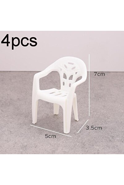 choice2 White-4pcs 4Pcs Miniature Plastic Dollhouse Armchairs 1/6 Scale Doll ...