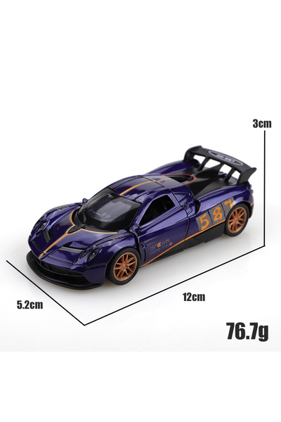 choice2 36Purple Bagged 1.36 Alloy Pagani Pullback Racing Car Toy, Cool Three...
