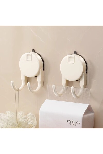 Choice 2pcs-Milky White 1/2pcs Reusable Suction Cup Hook No-Drill Removable D...