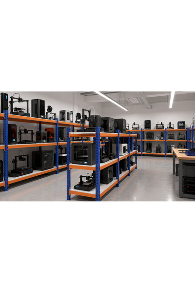 RafBurada 2 Katlı Ahşap Raflı İçten Oturmalı Hafif Rack - 3D Yazıcı Rafı, Depo Rafı 40x90 cm-200 cm