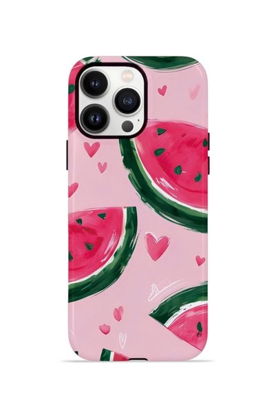 PiyasaSepeti iPhone 14 Pro Vorian Double Layer Case Watermelon Hearts