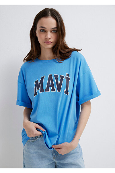Mavi Logo Baskılı Kadın T-Shirt M1600843-91478