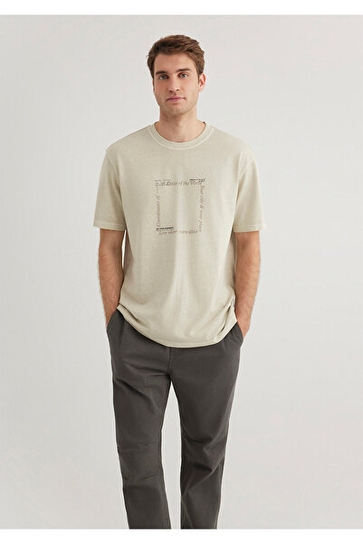 Mavi cu imprimeu Tricou bej Loose Fit / Lejer Confortabil croială 0612553-70322