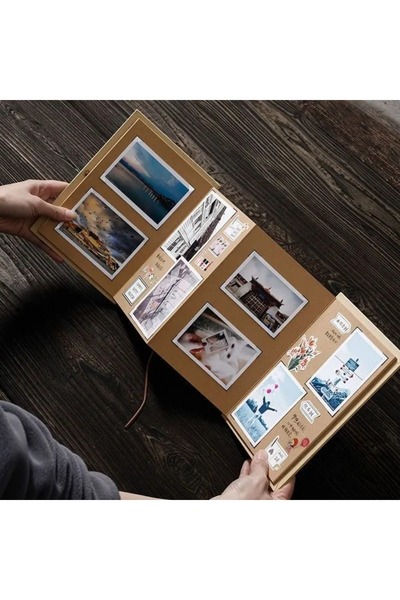 Choice Brown-21X15cm 10 Pages Accordion Folding Diy Small Photo Album This Kr...