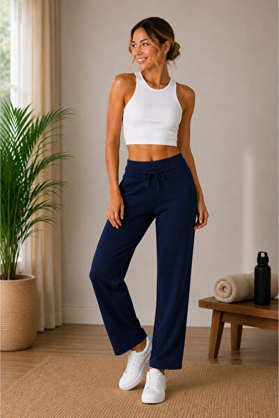 Sortie Women's Regular Length Indigo Color Sweatpants with Pockets and Elasti...