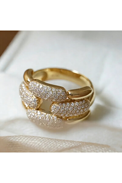 Choice1 8 A976 Huitan Chain Design Women Ring Hollow Design Gold Color Weddin...
