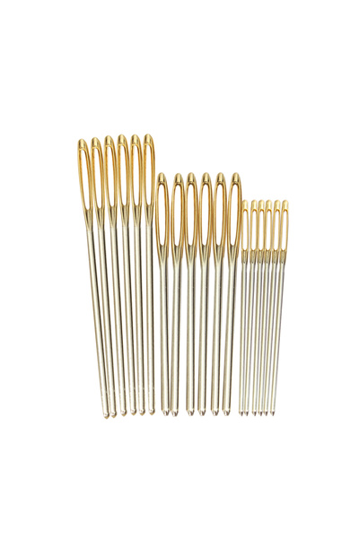 Choice 18pcs/Set 7/6/5.2cm 3 Sizes Large Leather Hand Sewing Needles Gold Eye...